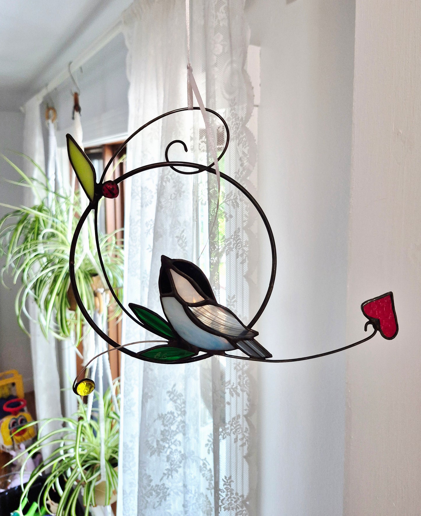 Mobile Mésange et coccinelle