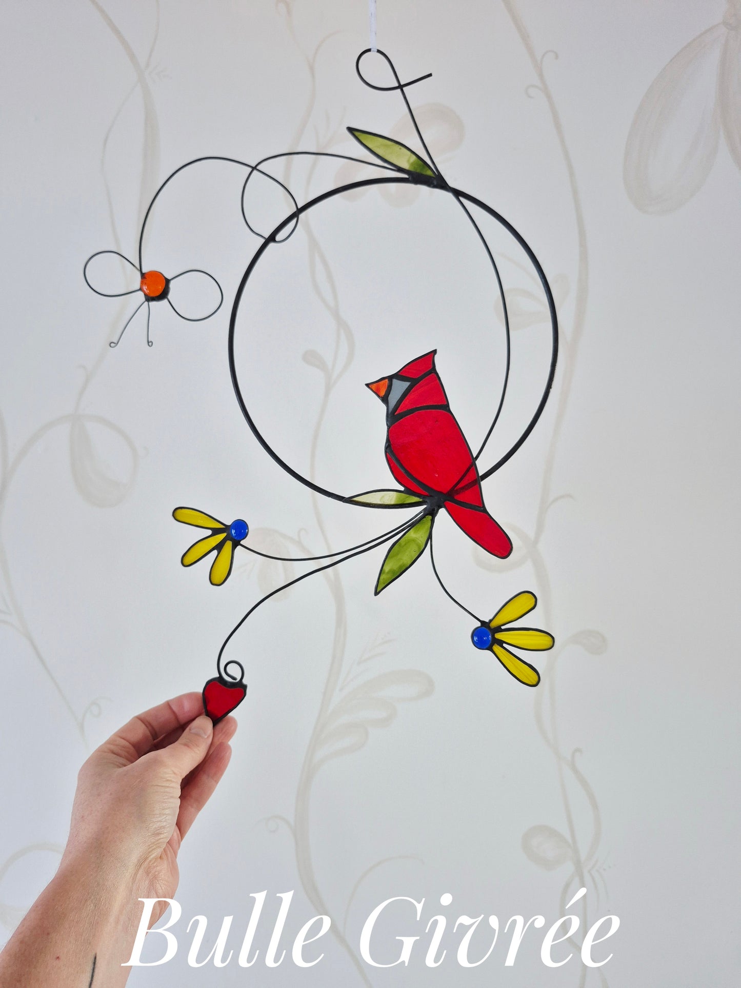 Mobile Cardinal fleurs jaunes