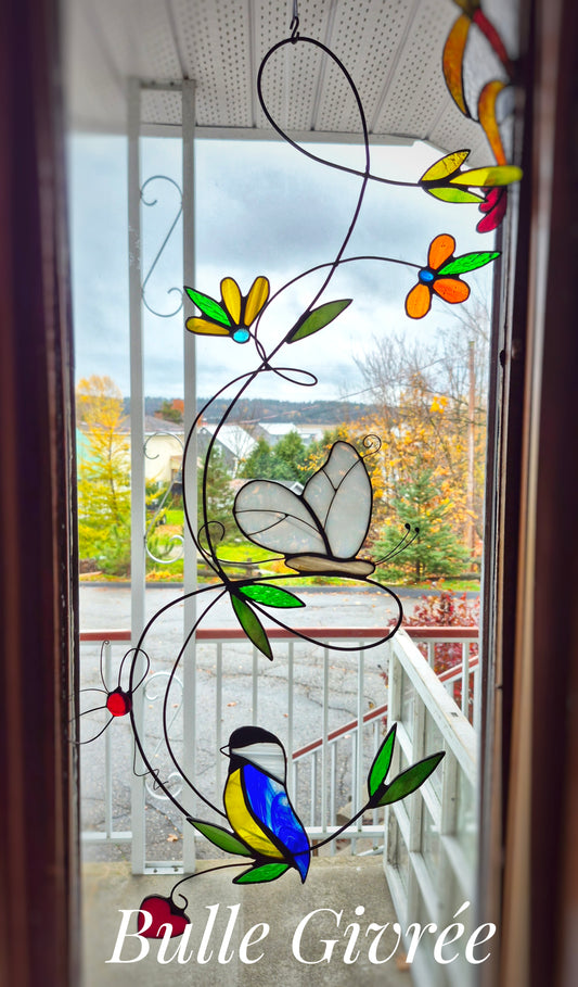 Mobile Mésange et Papillon